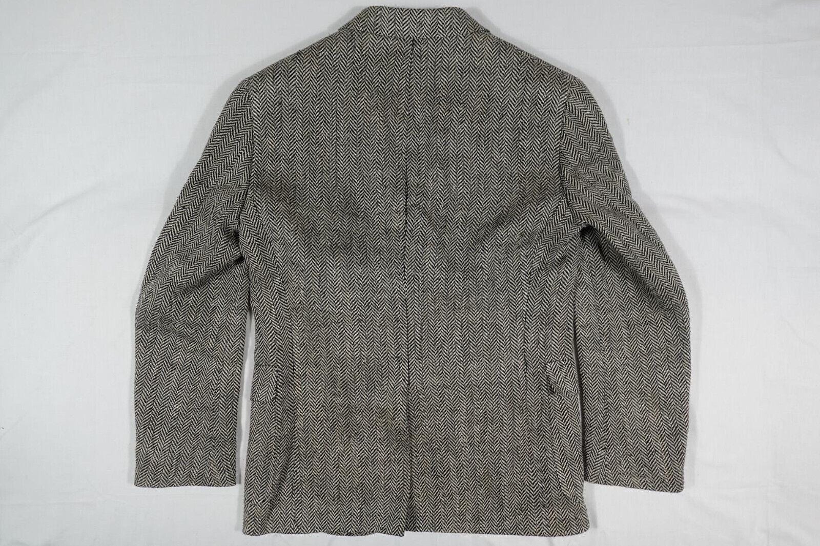 Ralph Lauren Rugby Blazer Jacket Herringbone Tweed Linen Silk