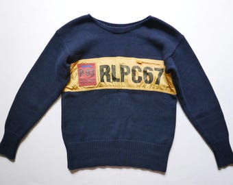 Suéter de regata Polo Ralph Lauren RLPC67 CP-93 con logotipo, color azul marino, talla XS