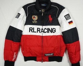 Polo Ralph Lauren Jacket Puffer Down Racing Germany 2011 Big Pony RARE Vintage L