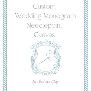 Custom Wedding Monogram Needlepoint Canvas