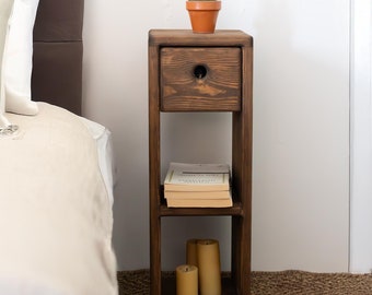 Floating Nightstand, Wooden bedside table, Unique Nightstand for Narrow rooms, Gift for Her, Gift for Him, Unique Gift