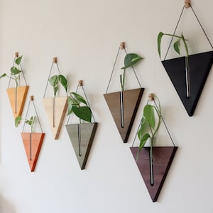 Holz Wand Pflanzer drinnen, Wandvasen Holzvasen für Blumen, Wandbehang Holz, Pflanzenhalter Holzwand, Wand Dekor, Weihnachtsgeschenk