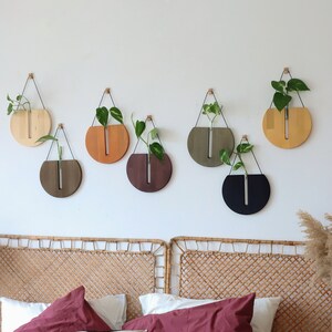 Wooden Wall Planter, Rustic Indoor Vase, Pine Wood Hanging Decor - Etsy