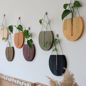 Holz Wand Pflanzer Innen, Holzwand Vasen für Blumen, Holz Wandbehang, Holzwand Pflanzenhalter, Wanddekor, Weihnachtsgeschenk,