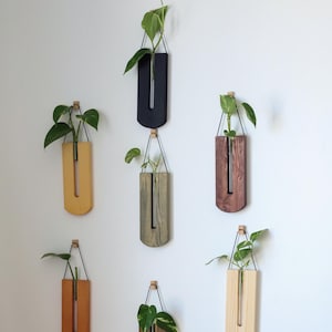 Hölzerner Wand-Pflanzer Innen, hölzerne Wandvasen für Blumen, hölzerner Wandbehang, hölzerner Wand-Pflanzenhalter, Wand-Dekor, Weihnachtsgeschenk