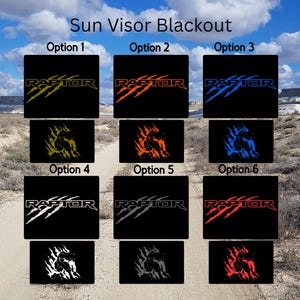 Ford F-150 Raptor Visor Warning Delete Stickers – Full 3pc Blackout Kit (2 Lg 1 Sm) Both Visors  Precision-Cut, Matte Stealth Upgrade
