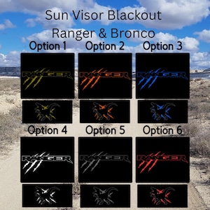 Ford Ranger Raptor Visor Warning Delete Stickers 3pc Blackout Kit (2 Lg 1 Sm) Both Visors Precision Cut Bubble-Free Matte Stealth Upgrade