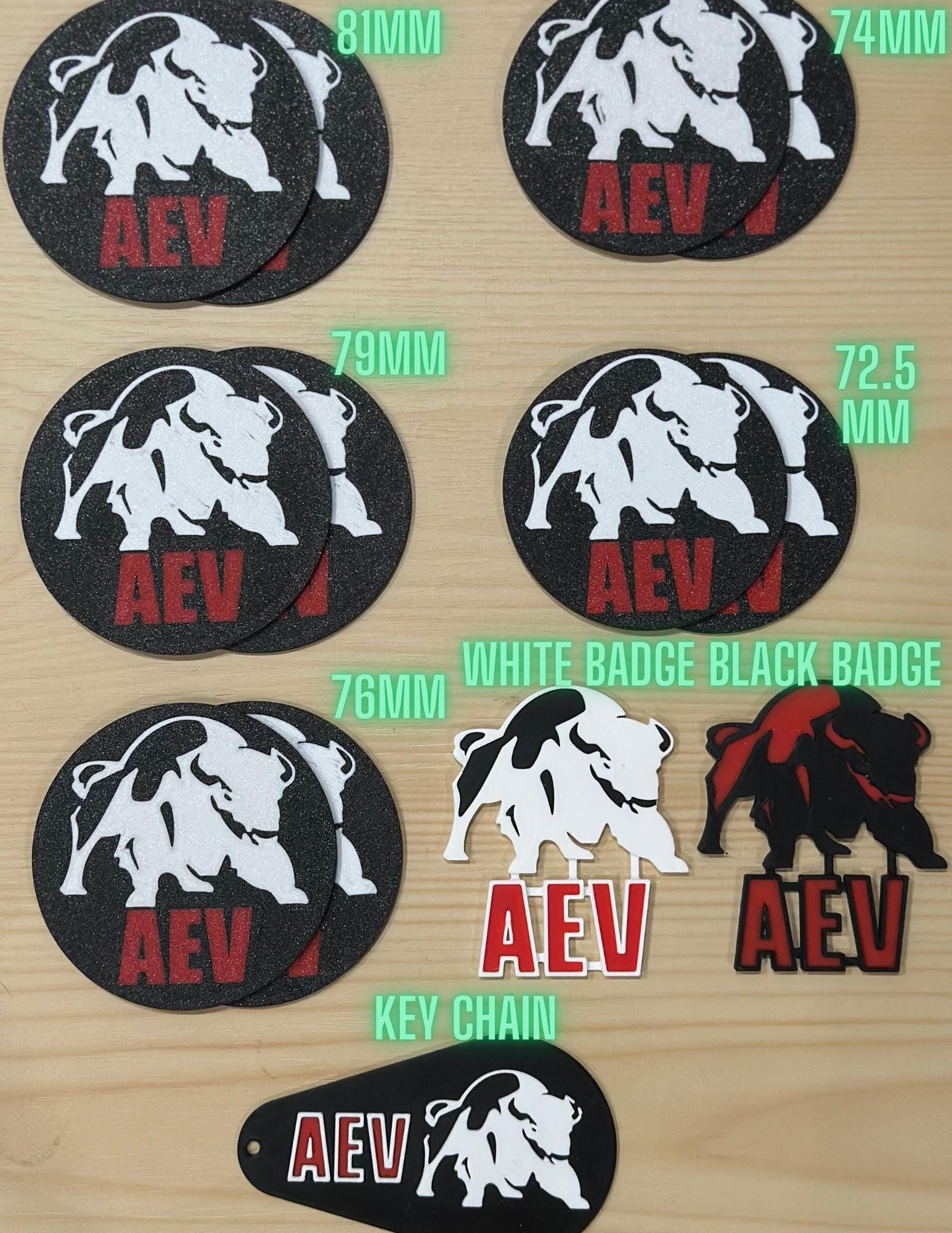 Custom AEV Bison AT4X Chevy GMC Cup Holder Inserts Badges Keychains ...
