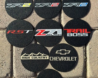 Chevy Elegance Exclusive Cup Holder Inserts for Silverado Colorado RST ZR2 Z71 Bison High Country Trail BossHD,1500 2500 3500 Mods.SET of 2