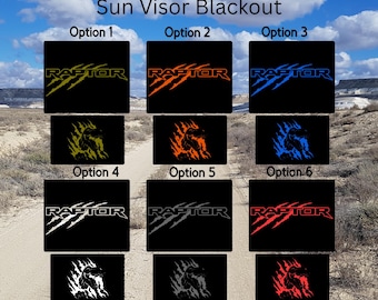 Ford F-150 Raptor Visor Warning Delete Stickers – Full 3pc Blackout Kit (2 Lg 1 Sm) Both Visors  Precision-Cut, Matte Stealth Upgrade