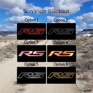 SunVisor Warning Label Blackouts | RS/RST - Chevy Equinox Blazer Traverse Trailblazer  Easy to apply durable visor blackouts 2PCS