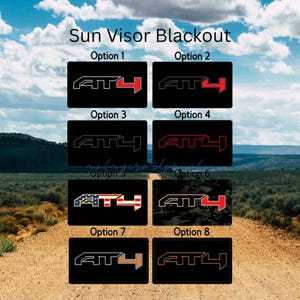AT4  decal for car enthusiasts Sleek black and red design blocks the safety sticker on visor Easy to apply durable visor blackouts 2 PCS