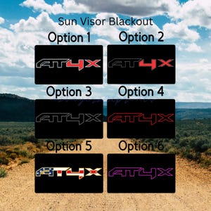 AT4X decal for car enthusiasts Sleek black and red design blocks the safety sticker on visor Easy to apply durable visor blackouts 2 PCS