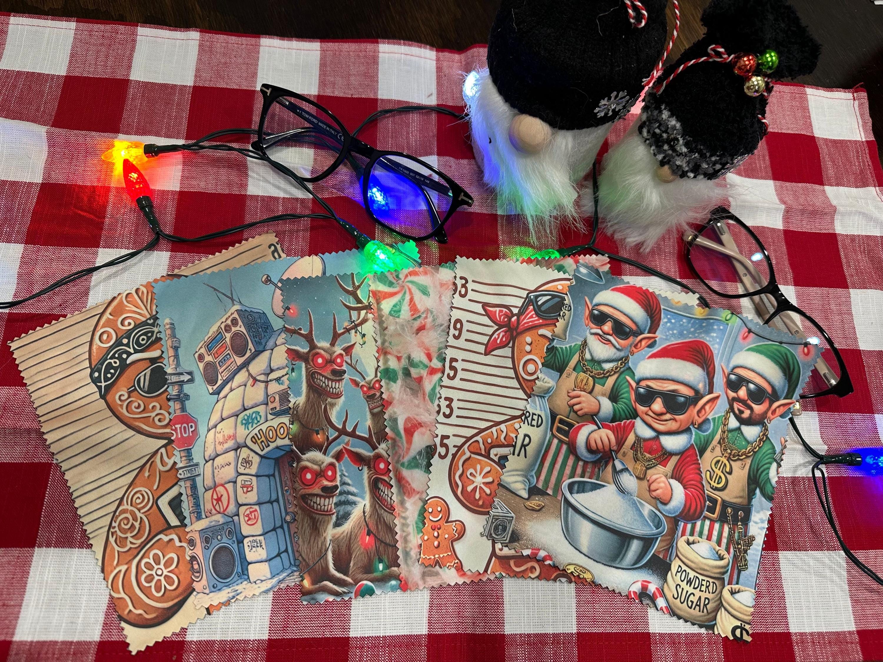 Fun Christmas Glass Cleaning Cloth Stocking Stuffers Unique Lens Wipes Gift for Eyewear Lovers Microfiber Cloth Holiday Gifting Secret Santa