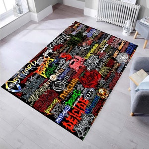 Rock Music Group Carpet, Metal Music Logo Carpet, Famous Rock Band ...