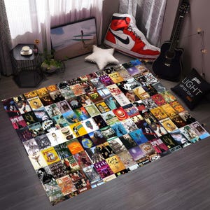Alfombra con el logotipo de un álbum de rock, decoración para amantes de la música, alfombra de música metal, alfombra de heavy metal, regalo para amantes de los álbumes de rock, regalo para la habitación de la música