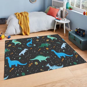 Dino Nursery Rug, Dinosaur Themed Rug, Jurassic Playmat for Kids Room, Dinosaur Playroom Rug, Kids Room Rug With Animals, Dinosaur Floor Mat