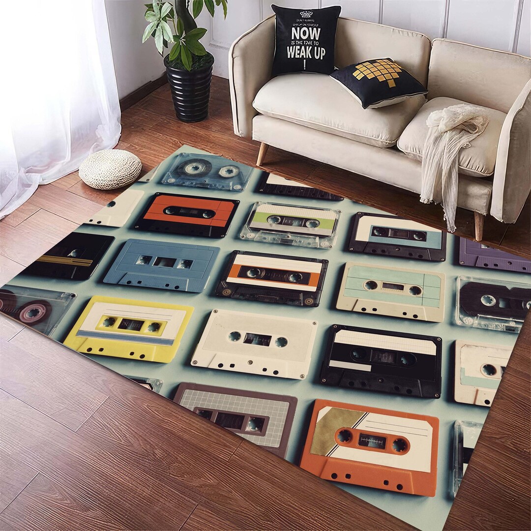 Classic Cassette Rug, 90s Rug, Tape Rug, Personalized Retro Design Rug ...