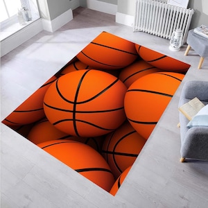Basketball Ball Rug, Basketball Ball Shaped Floor Area Rug for Teenage Room Decor, Popular Rug, Basketball Rug, Game Room Gift
