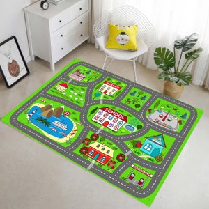 City Road Speeltuin Ultra Soft Kinderkamer Kindertapijt, Montessori Speelkamer Road Tapijt, Kinderen Katoenen Speelkleed Tapijt, Metropolis Speelkleed