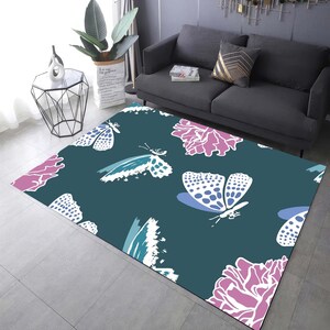 Butterfly Rug Whimsical Carpet, Butterfly Decor, Butterfly Area Rug, Butterfly Gift, Gift for Butterfly Lover, Gift for Nature Lover