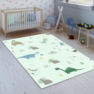 Tappeto lavabile per cameretta a tema dinosauri, tappeto dinosauro, tappeto per bambini, tappeto dinosauro, i migliori tappeti per bambini a tema giurassico, tappeto gioco per la cameretta, regalo per la cameretta dei bambini