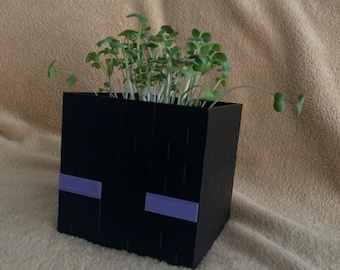 Minecraft Enderman head vase 3D printed | Minecraft | 3D prited | Gamer Gifts For Minecraft Player | Minecraft Enderman Planter | Iteam Box