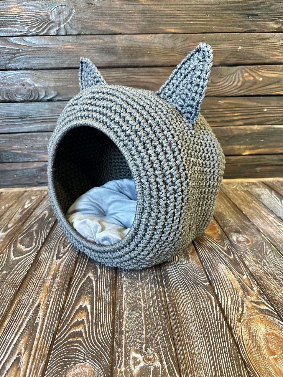 Modern Crochet Cat Bed, Pet House, Cave for Cat, Bed for Small Dog ...