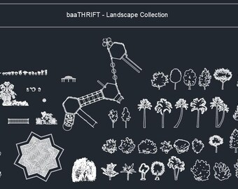 Landscape CAD Blocks Bundle – 2D Autocad DWG Library (4-pack