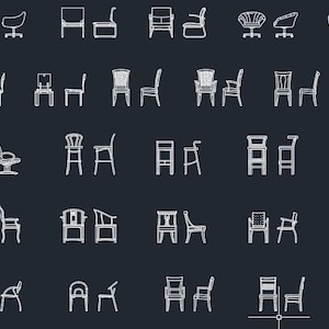 AutoCAD DWG 2D CAD Block Bundle – Chairs, Armchairs, Office Furniture, Patient Seating, WC Fixtures, Electrical Symbols