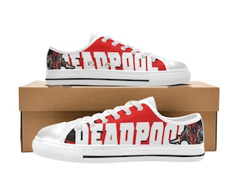 Deadpool Custom Low Top Canvas Shoes for Men, Women and Kids