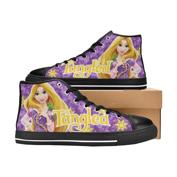 Tangled Custom Hi Top Canvas Shoes for Men, Women and Kids