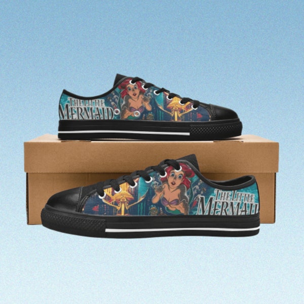 The Little Mermaid Custom Low Top Canvas Shoes for Men, Women and Kids