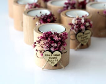 Cadeaux de bougie de mariage en vrac personnalisés pour invité, Cadeau de mariage rustique, Cadeaux de douche nuptiale, photophores, cadeau de remerciement, cadeau d'invité