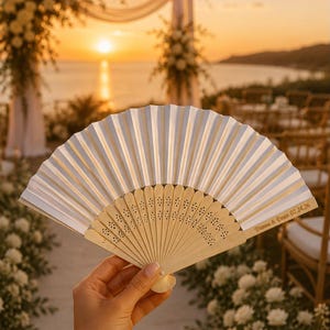 Engraved Sandalwood Wedding Fans, Personalized Bridal Party Favors, Bridesmaids Gifts