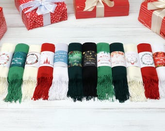 Cadeaux de Noël personnalisés pour mariage, Cadeaux châles de Noël, Cadeaux de Noël pour invités, Cadeaux du Nouvel An, Cadeaux joyeuses fêtes