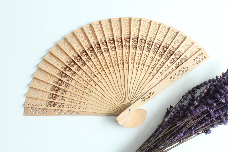 Bulk Personalized Wedding Fans, Wedding Favors, For Guests Custom Hand Fan, Bridal Shower Favors, Summer Wedding, Rustic Favors, Gift Fan image 4