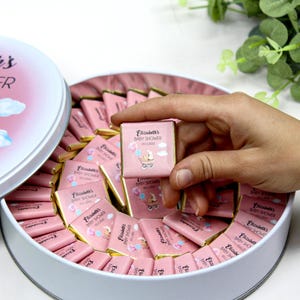 Gepersonaliseerde babychocoladegunsten, babyshowergunsten voor gasten in bulk, aangepaste feestgunsten, bulkchocoladegunsten, babyshowergunsten