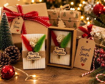 Christmas Soap Favor, Mini Christmas Soap Gift, Holiday Party Favor, Merry Christmas Soap, Coworker Gift, Guest Gift, Stocking Stuffer