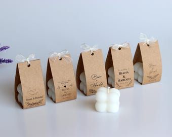 Wedding Favors –Personalized Bridal Shower Favors- Engagement Favor – Handmade Bubble Candle with Gift Box – Custom Wedding Gift for Guests