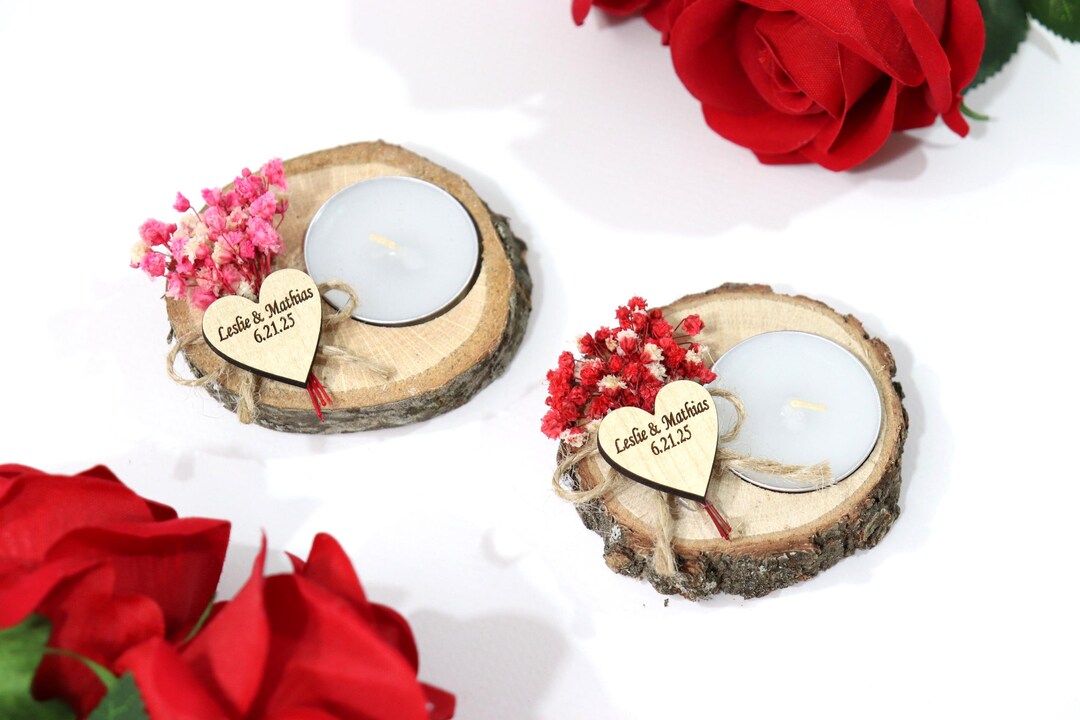 Bulk Personalized Candle Wedding Favors for Guests Rustic Wedding Favor ...