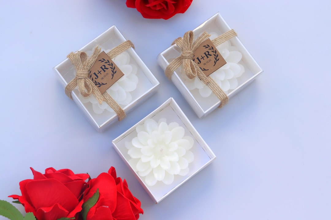 Personalized Wedding Lotus Candle Gift, Wedding Favors for Guest ...