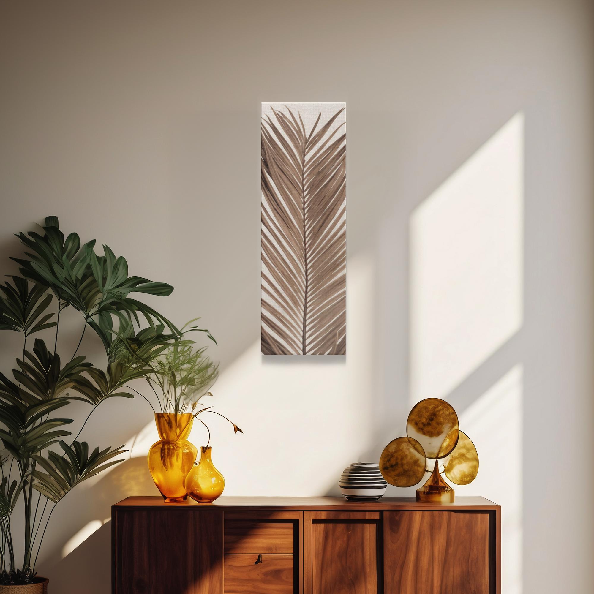 Neutral Palm Leaf Canvas Wrap, Printed and Shipped Wall Art Piece - Etsy