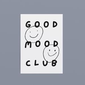 Geburtstagskarte mit Smileys: Good mood club | Mutmacher | Postkarte zur Aufmunterung | Affirmationskarte | Grußkarte gute Laune