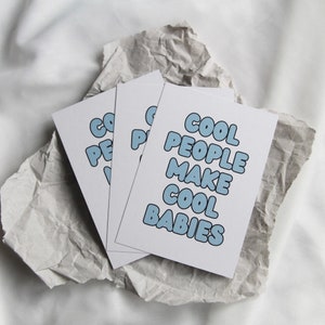 Postkarte / Grußkarte Geburt: Cool people cool babies Glückwünschkarte Baby / Geburtskarte / Babykarte mit Spruch optional mit Umschlag Bild 5