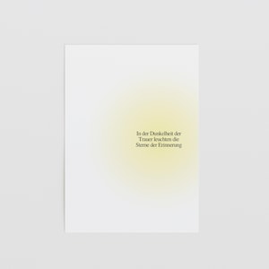 Trauerkarte: Erinnerung | Karte Beileid / Abschied | Kondolenzkarte | Postkarte Anteilnahme | Grußkarte Trauer | Beileidskarte mit Spruch