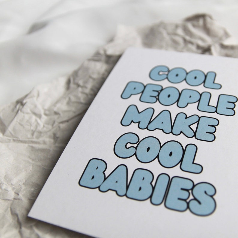 Postkarte / Grußkarte Geburt: Cool people cool babies Glückwünschkarte Baby / Geburtskarte / Babykarte mit Spruch optional mit Umschlag Bild 2