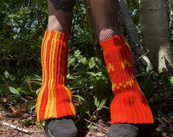 Pumpkin Crochet Leg Warmers