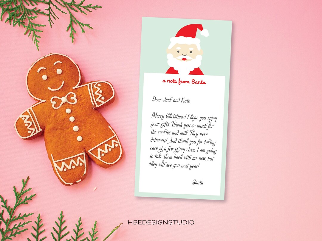 Printable Santa Note: Christmas Letter Stationery (PDF) - Etsy