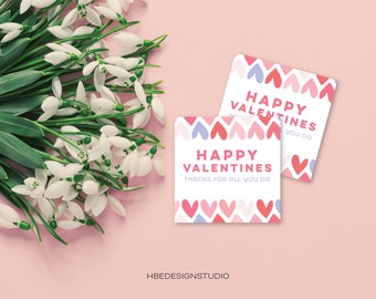 Etiqueta imprimible de corazones para San Valentín (descarga instantánea)